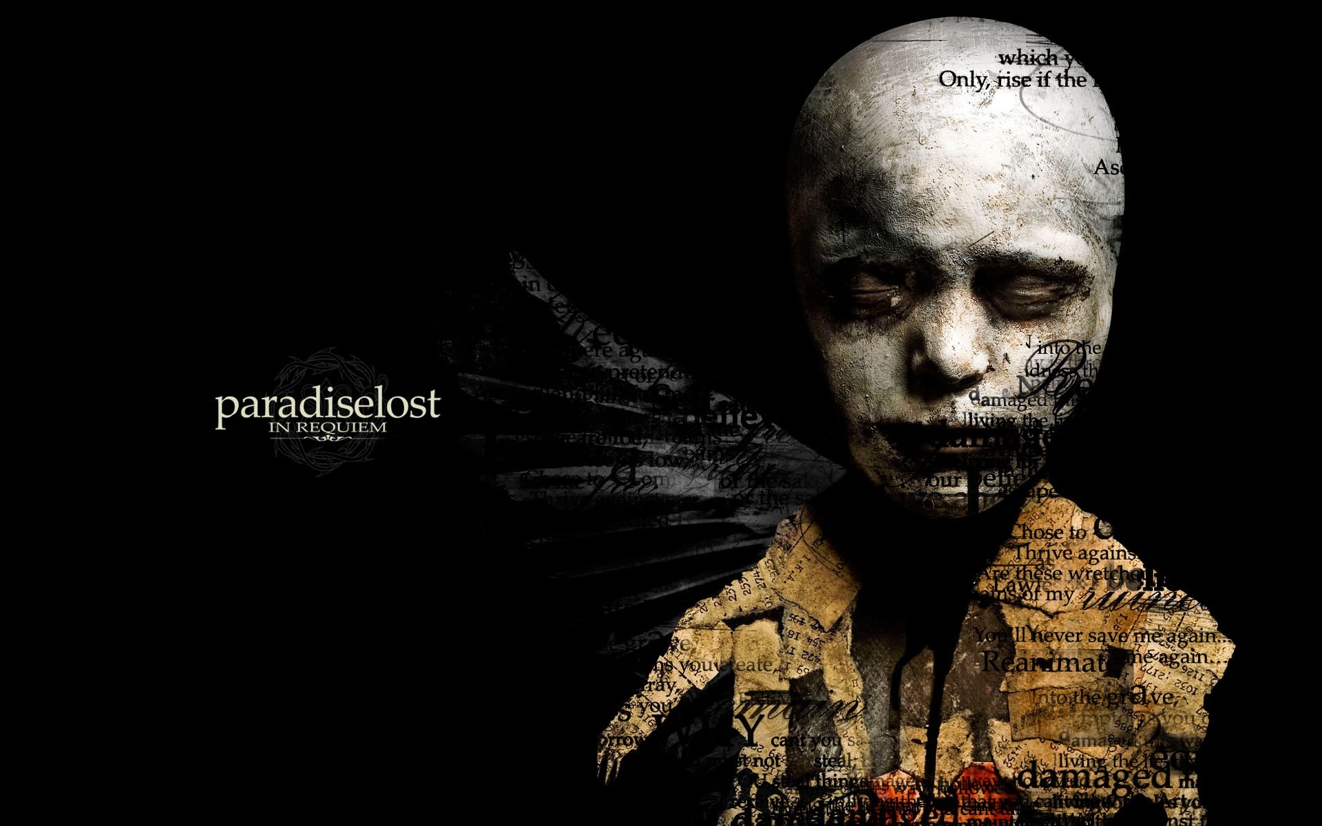 Black Background Person Text Group Paradise Lost Wallpaper