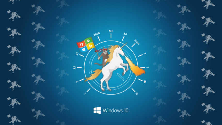 Windows Hero Ninja Cat auf Unicorn Wallpaper WindowsBlogat