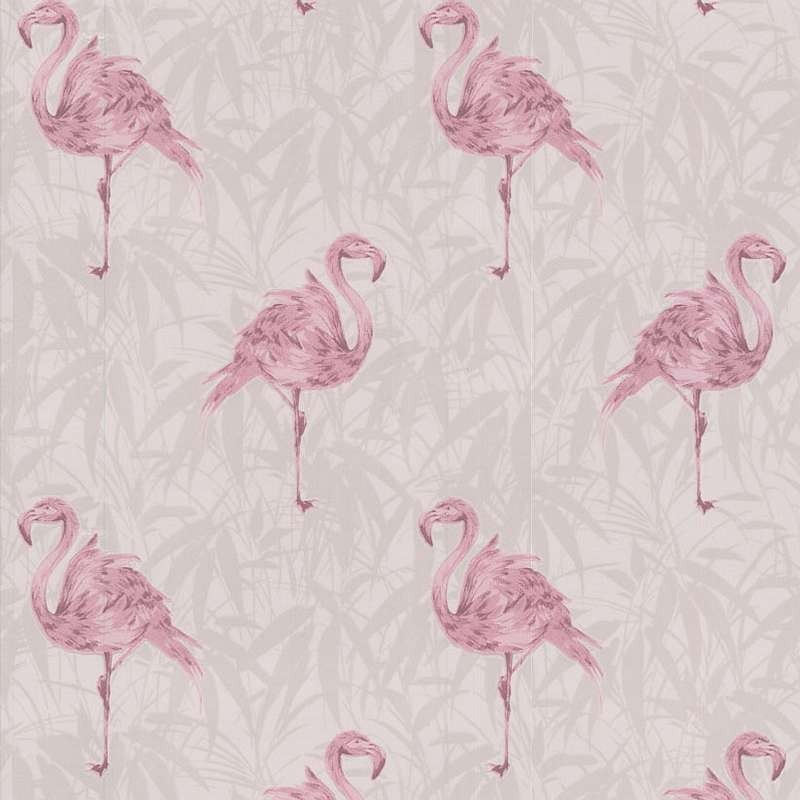 Flamingo Print Wallpaper Pink