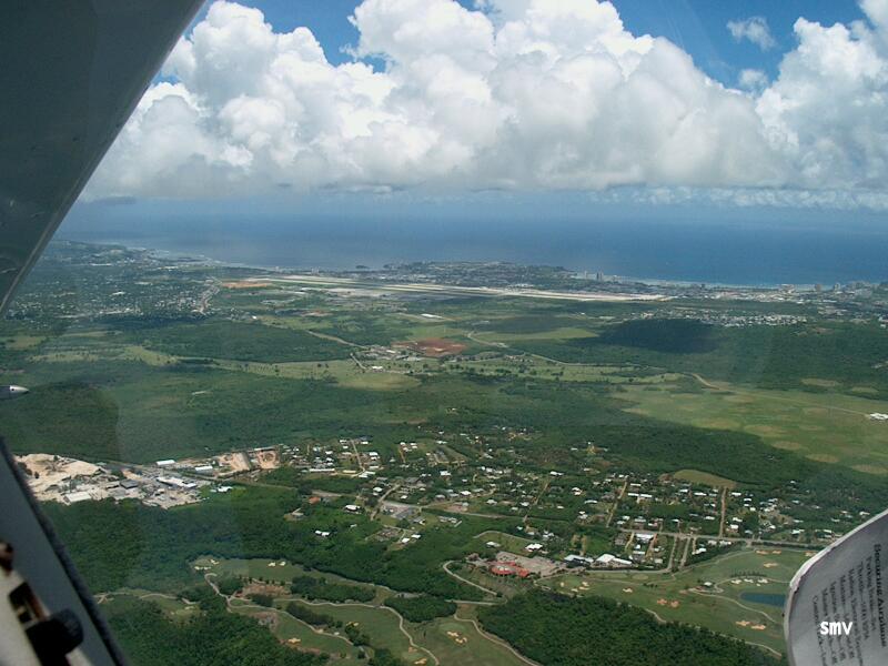 North East shore of Guam The bright spot in the middle is therock