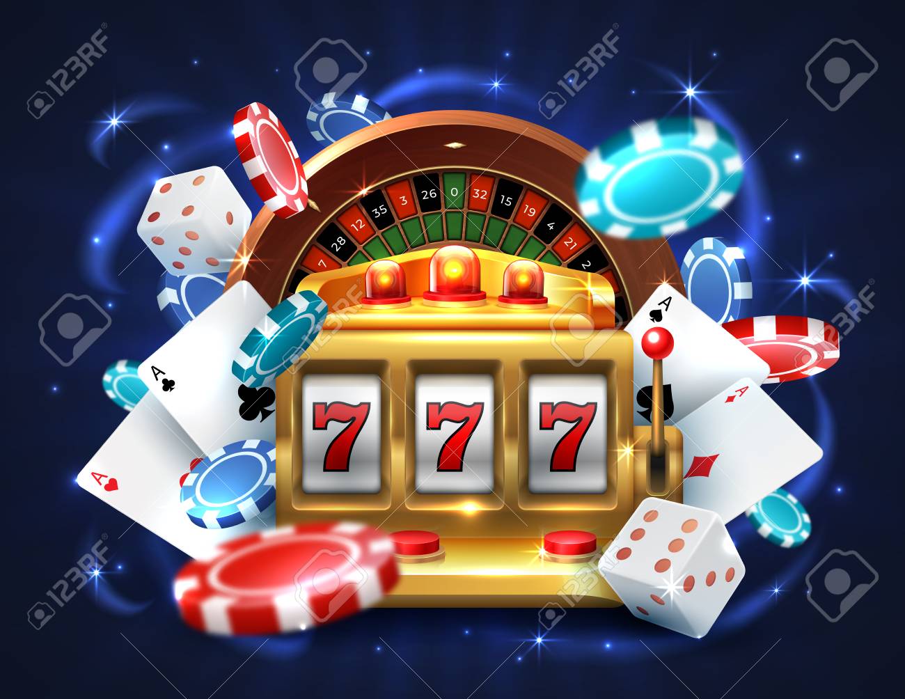 Casino Slot Machine Gambling Roulette Background Big Lucky