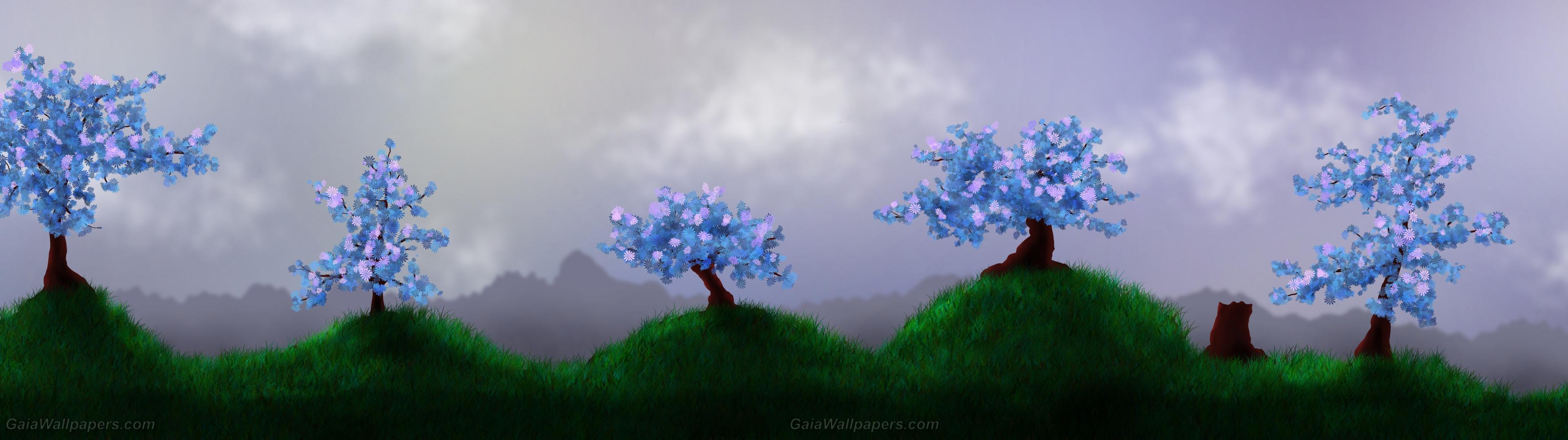 Trees In Bloom A World Of Serenity Wallpaper