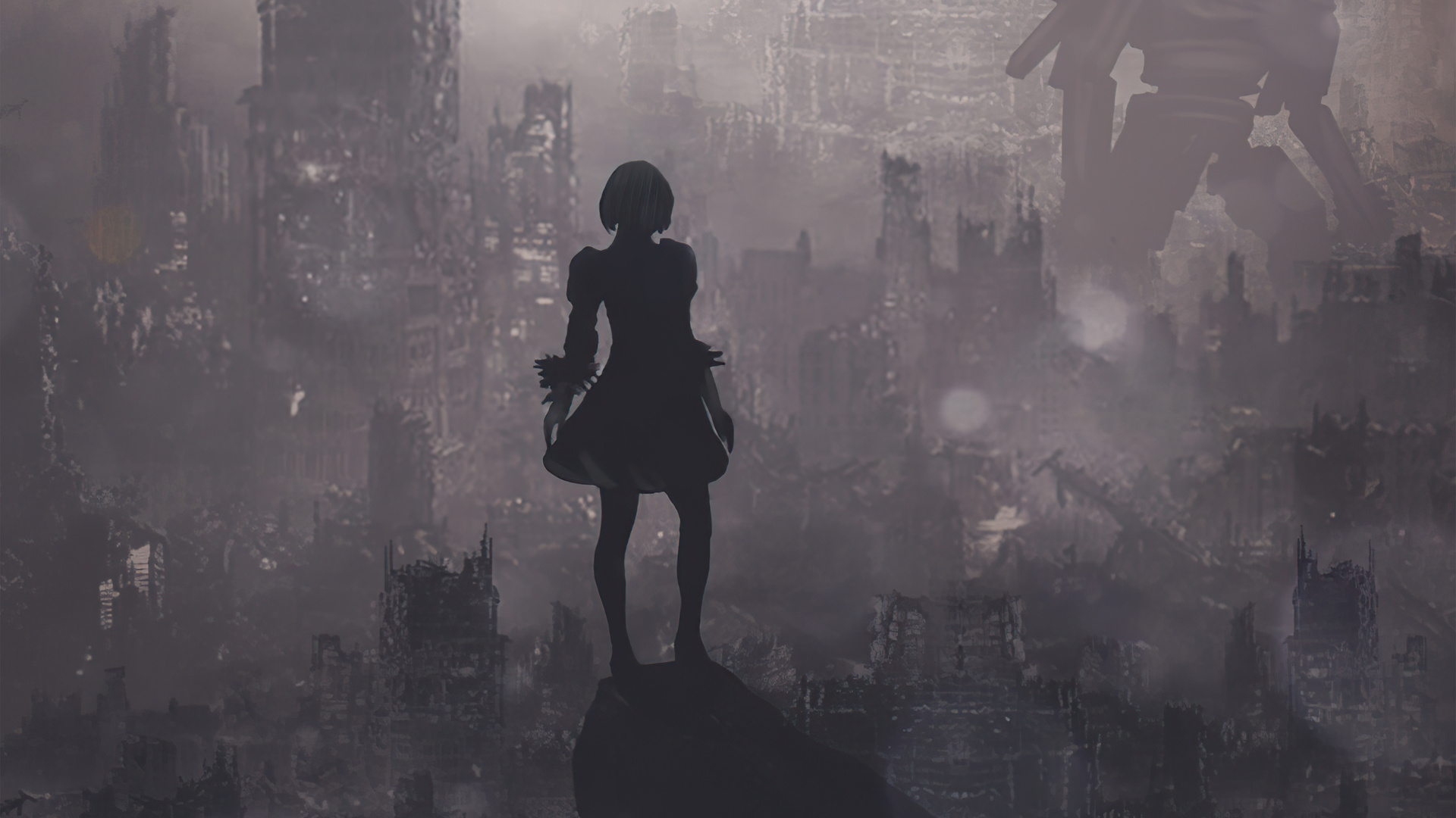 Nier Automata World Collapsing 4k Laptop Full HD 1080p Wallpaper Image