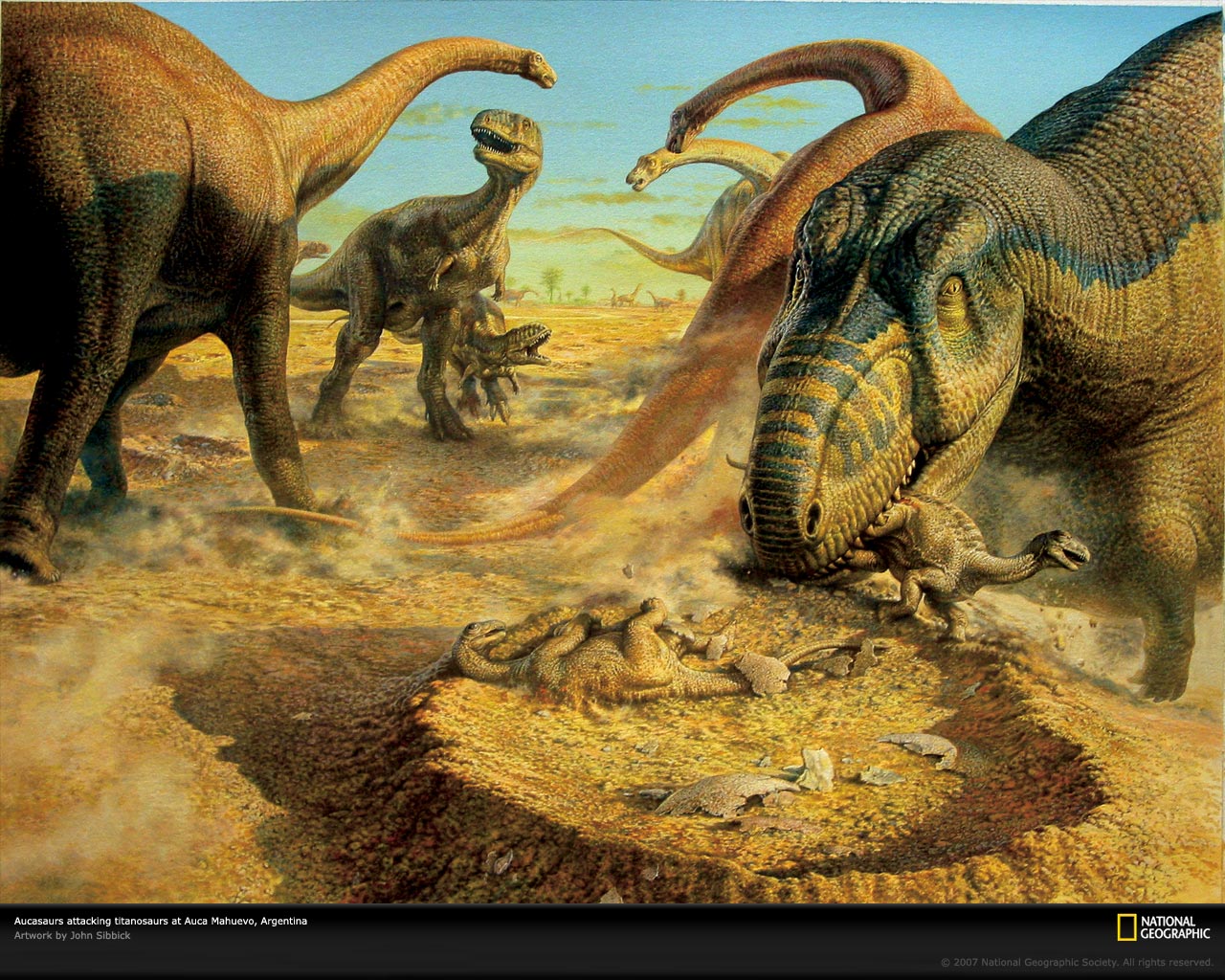 Dinosaur Attack Picture Prehistoric Landscape Wallpaper