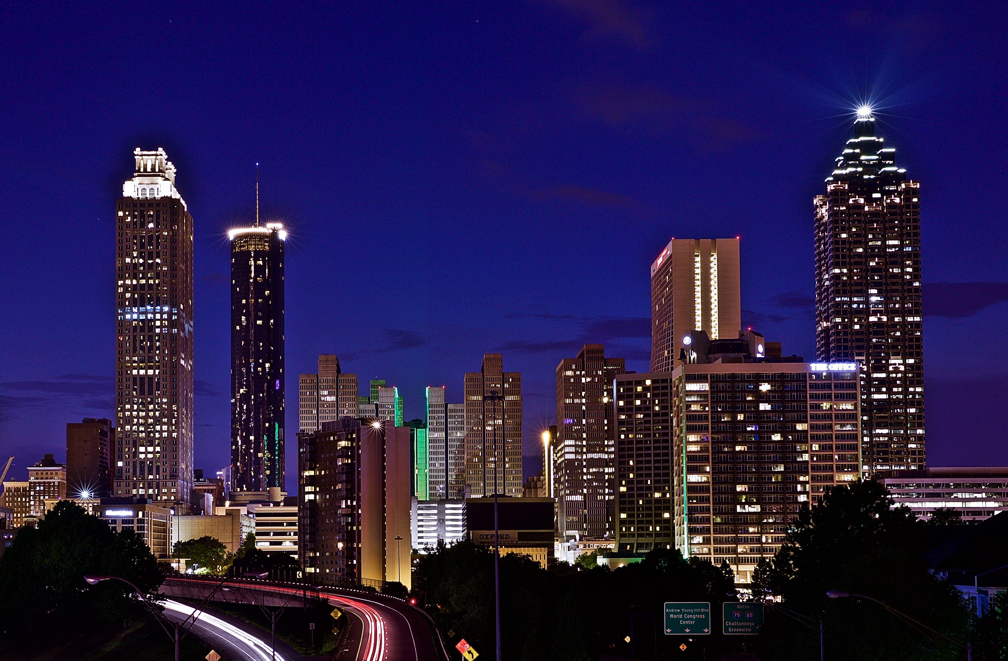 Atlanta Skyline Night City Wallpaper