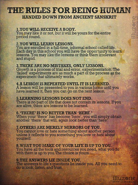 Motivational Wallpaper on Rules of being Human Ancient Sanskrit