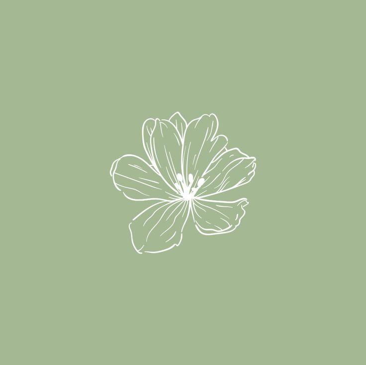 Sage Green Flower Icon Aesthetic