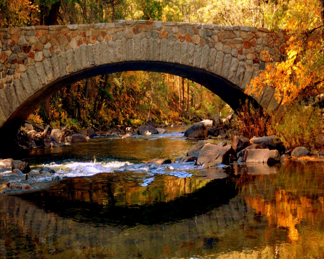 Bridge In Autumn Desktop Pc And Mac Wallpaper