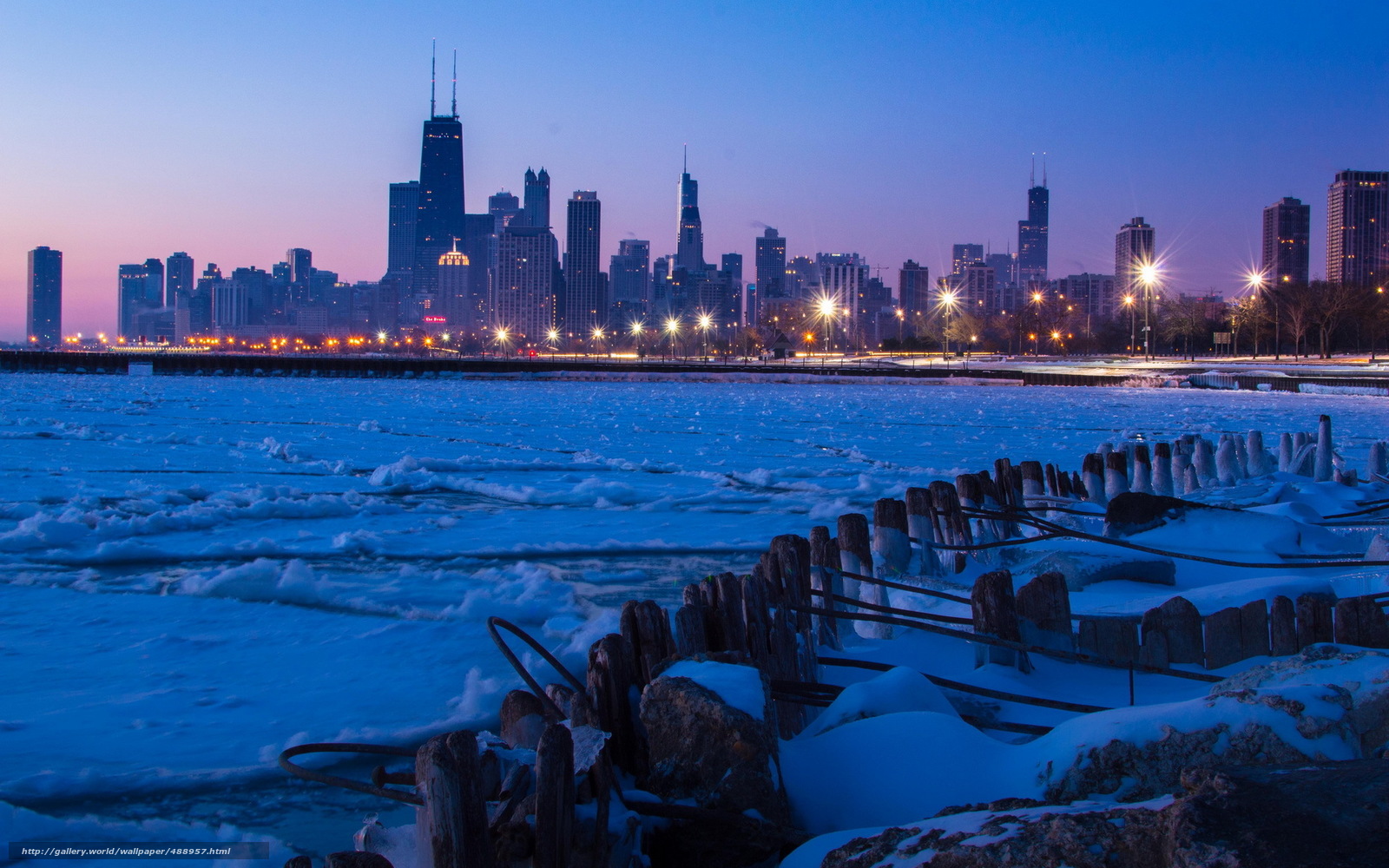 Chicago Winter Night Image Pictures Becuo