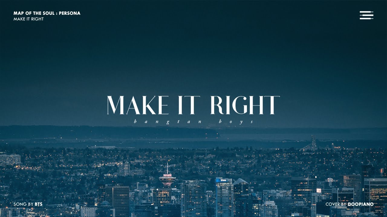 Bts Make It Right English Cover By Jw