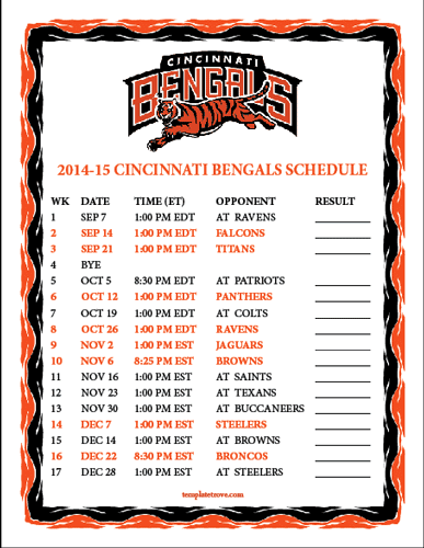 Denver Broncos 2014 2015 Schedule 2014 2015 nfl schedules