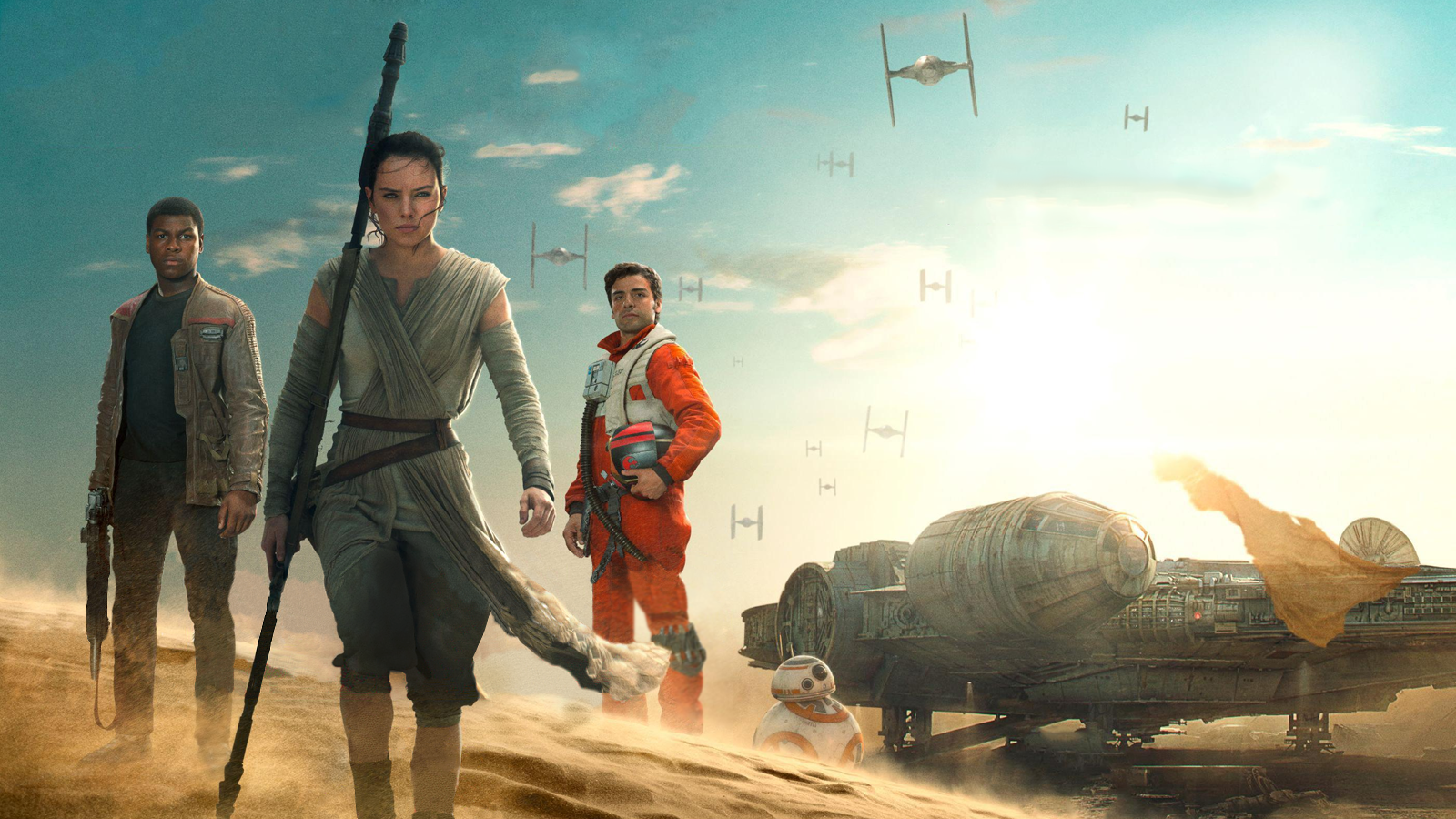  The Force Awakens HD Wallpaper Finn Rey and Poe   Cool Wallpapers