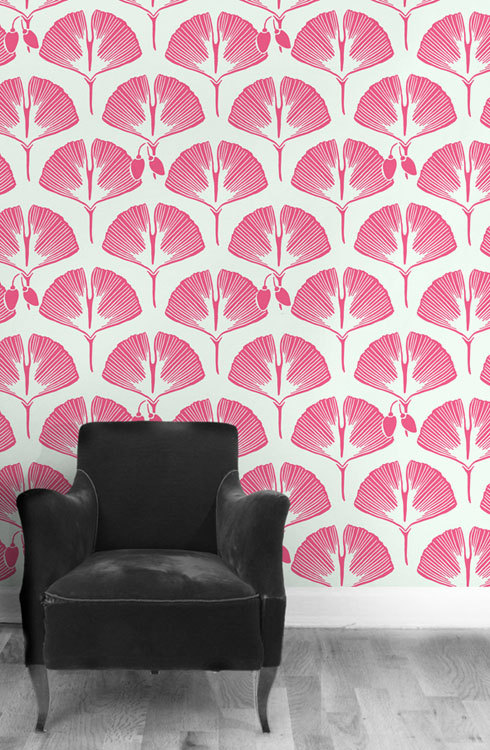 Vinyl Temporary Removable Wallpaper Wall Decal Ginkgo Print