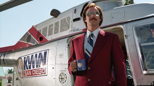 HD Ron Burgundy Ing Out Of A Helicopter Wallpaper