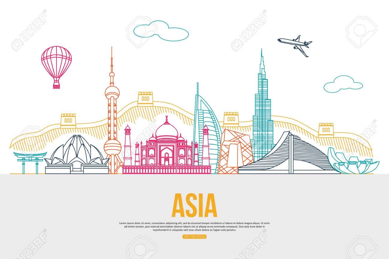 Asia Travel Background With Place For Text Isolated Asian