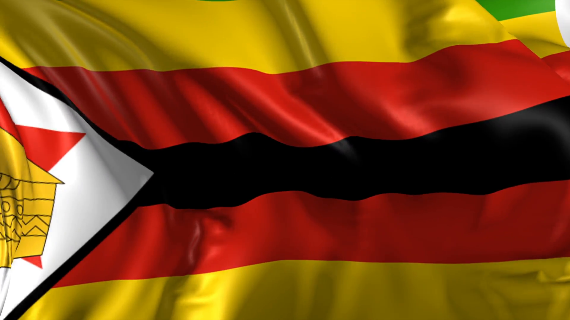Flag Of Zimbabwe Beautiful 3d Animation In Loop