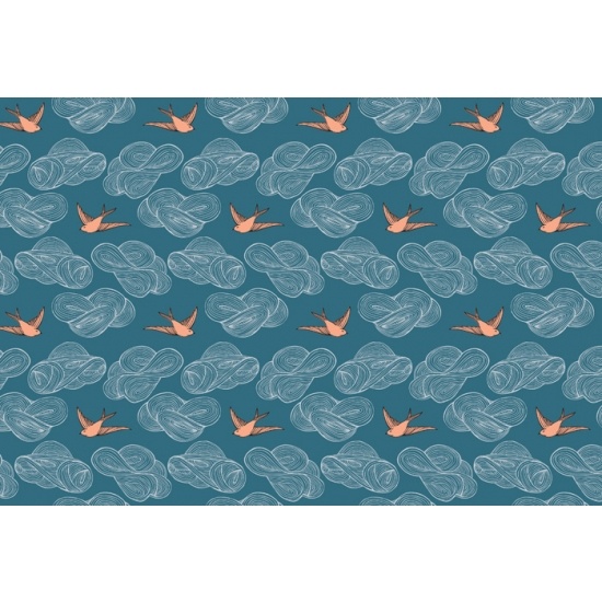  Rothman for Hygge West Daydream in Blue Wallpaper birds and clouds