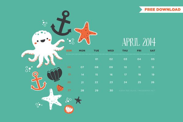 Nautical Summer Wedgie April Desktop Wallpaper
