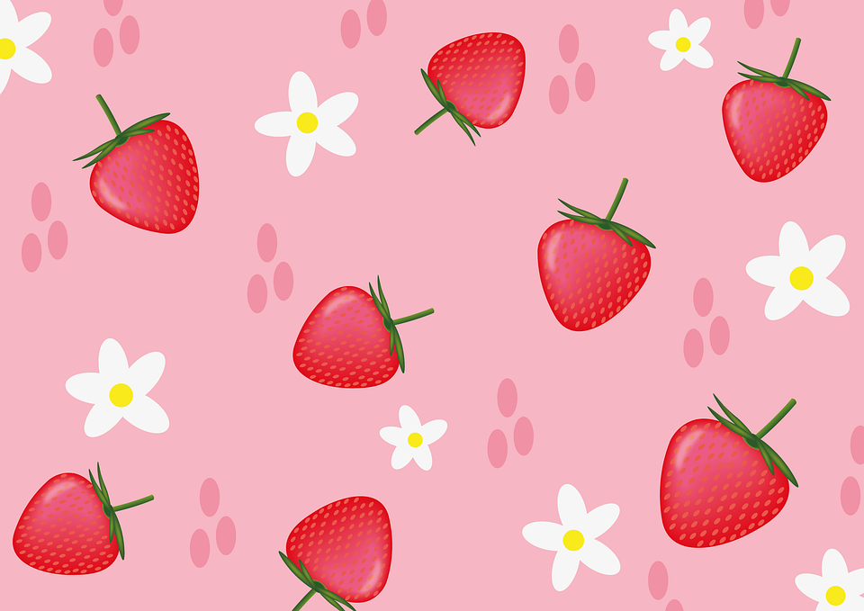 Photo Strawberry Flowers Strawberries Background