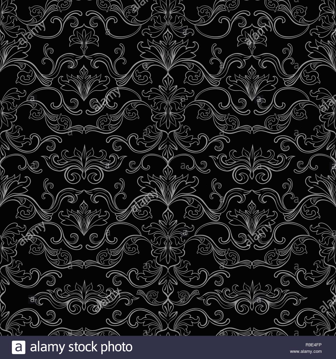 Damask Vector Seamless Pattern Vintage Style Wallpaper Carpet Or