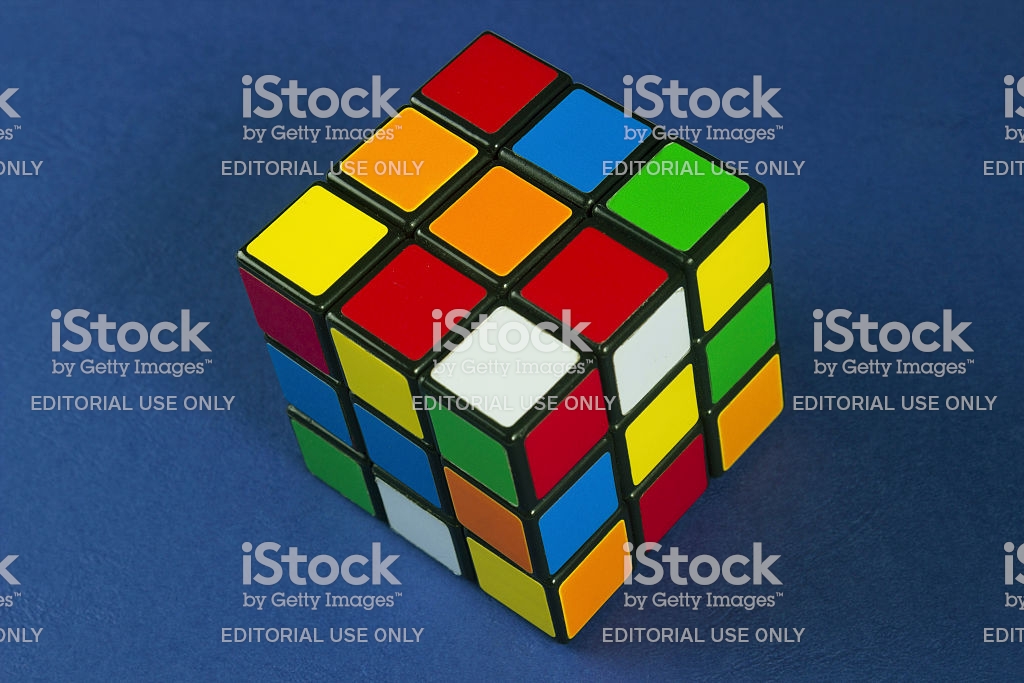 Rubiks Cube On Blue Background Stock Photo Image Now