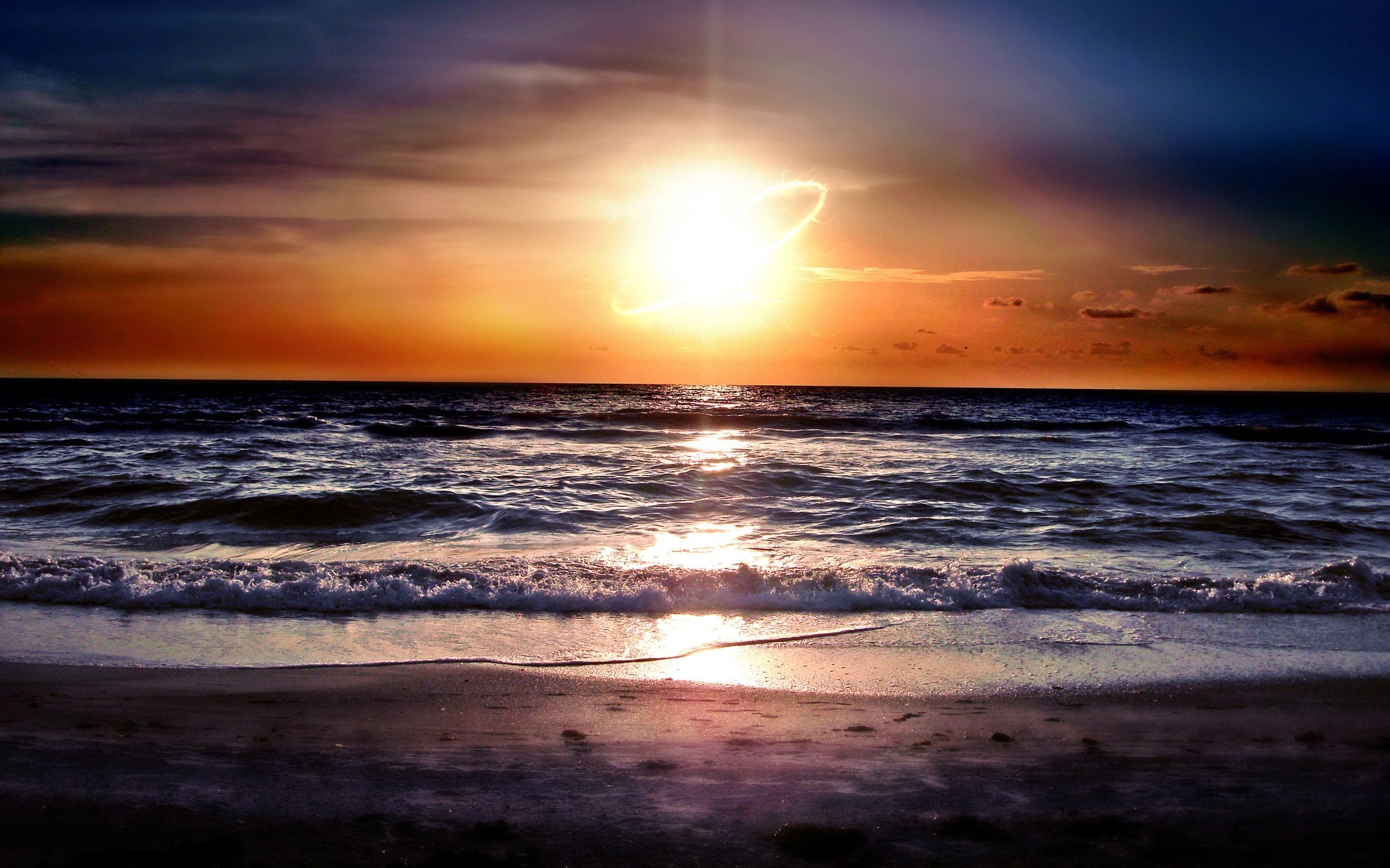 Ocean Sunset HD Wallpaper Background Image