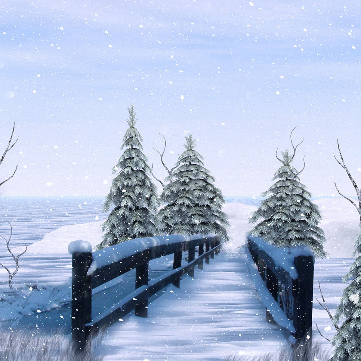 Winter Background With Bridge Gallery Yopriceville High