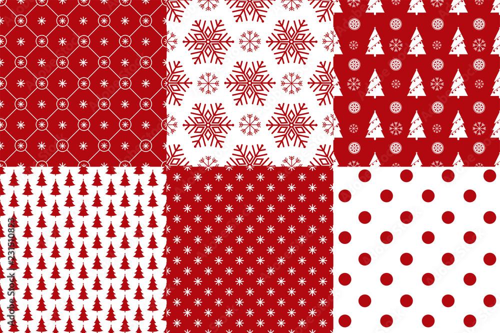 Merry Christmas pattern seamless collection Set of Xmas