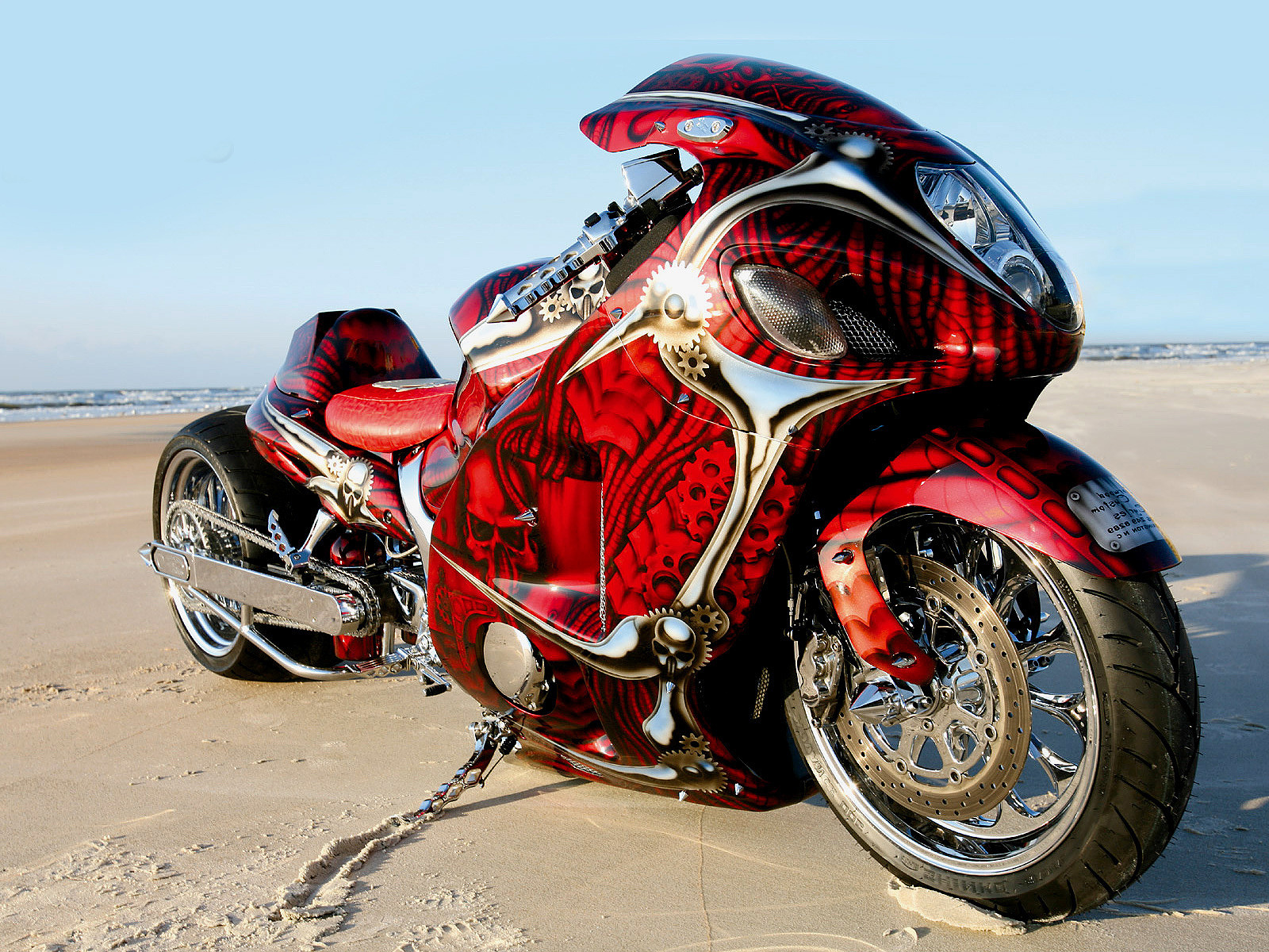 Red Hayabusa Motorcycle Costume Wallpaper