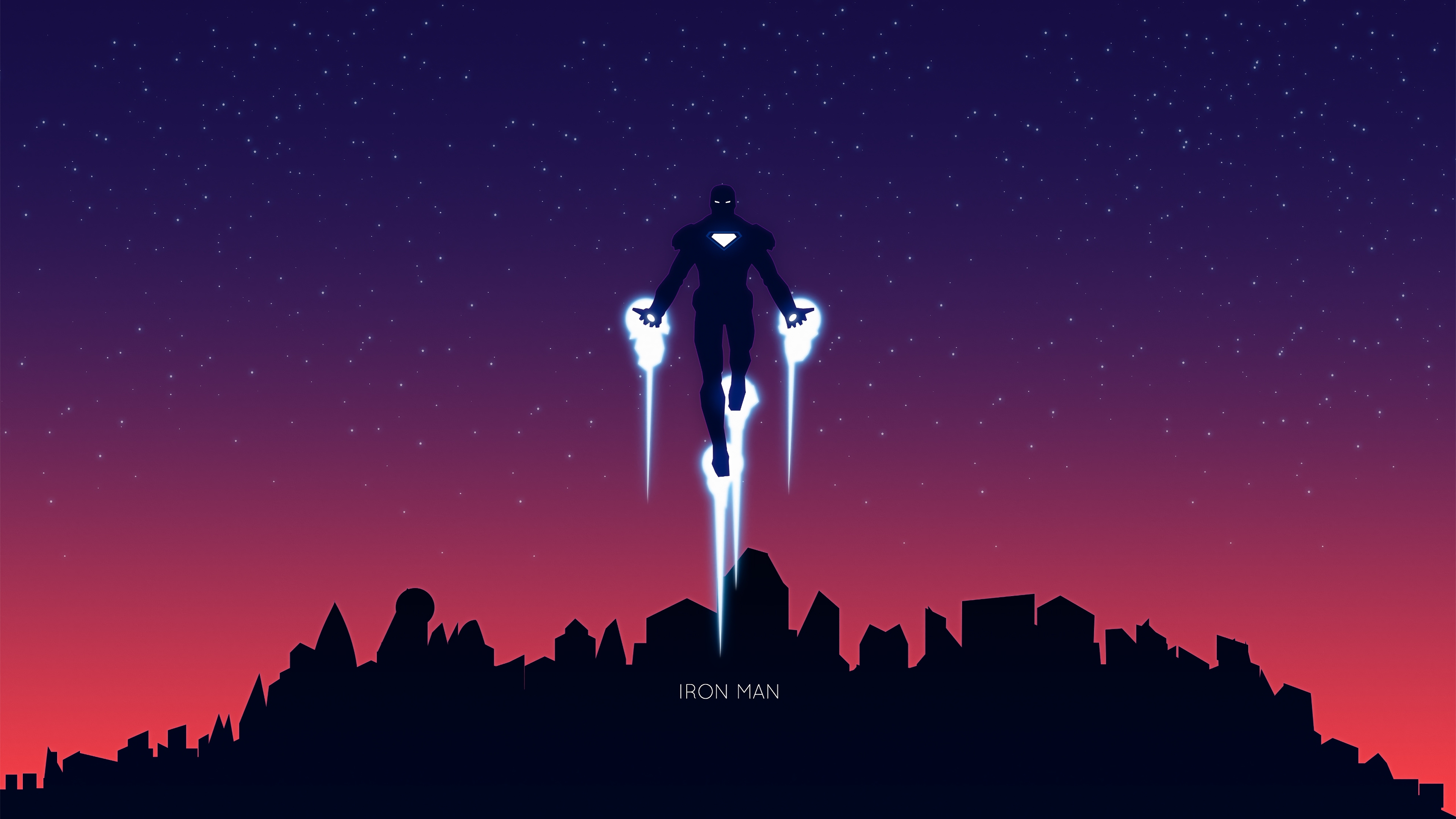 Iron Man Flying Minimalist Marvel 4k Wallpaper