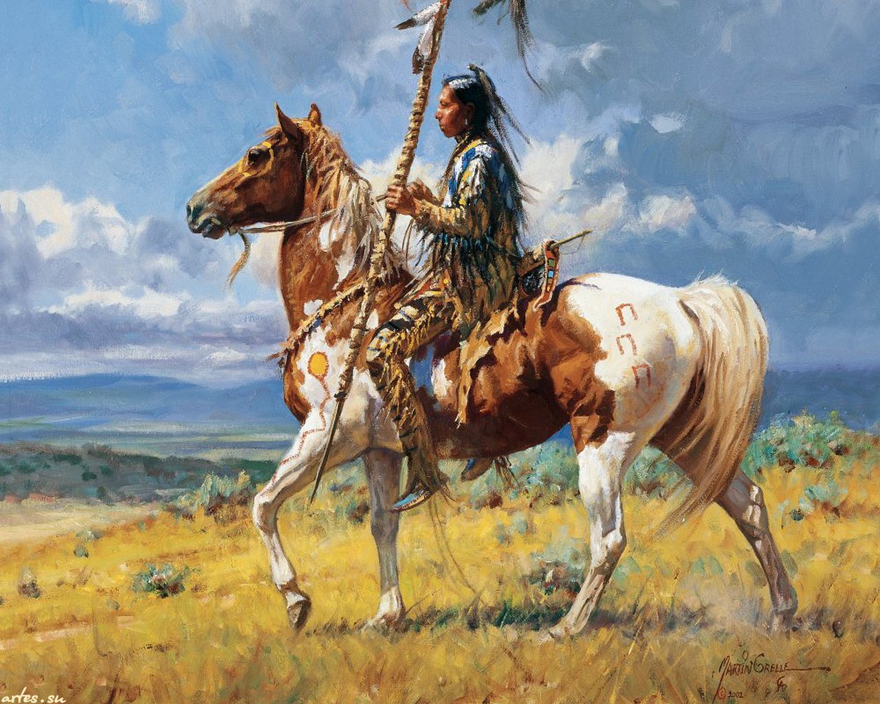 Native American Art By Martin Grelle Desktop Wallpaper