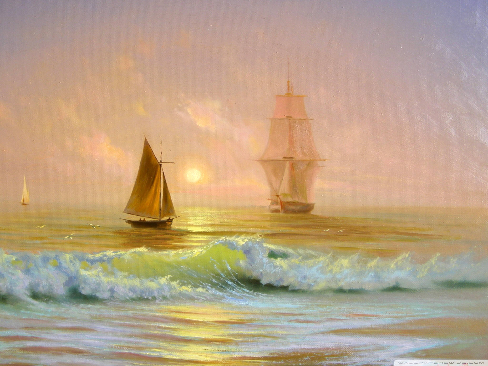 0539   Ship on the ocean live wallpaper woodenboxlwp
