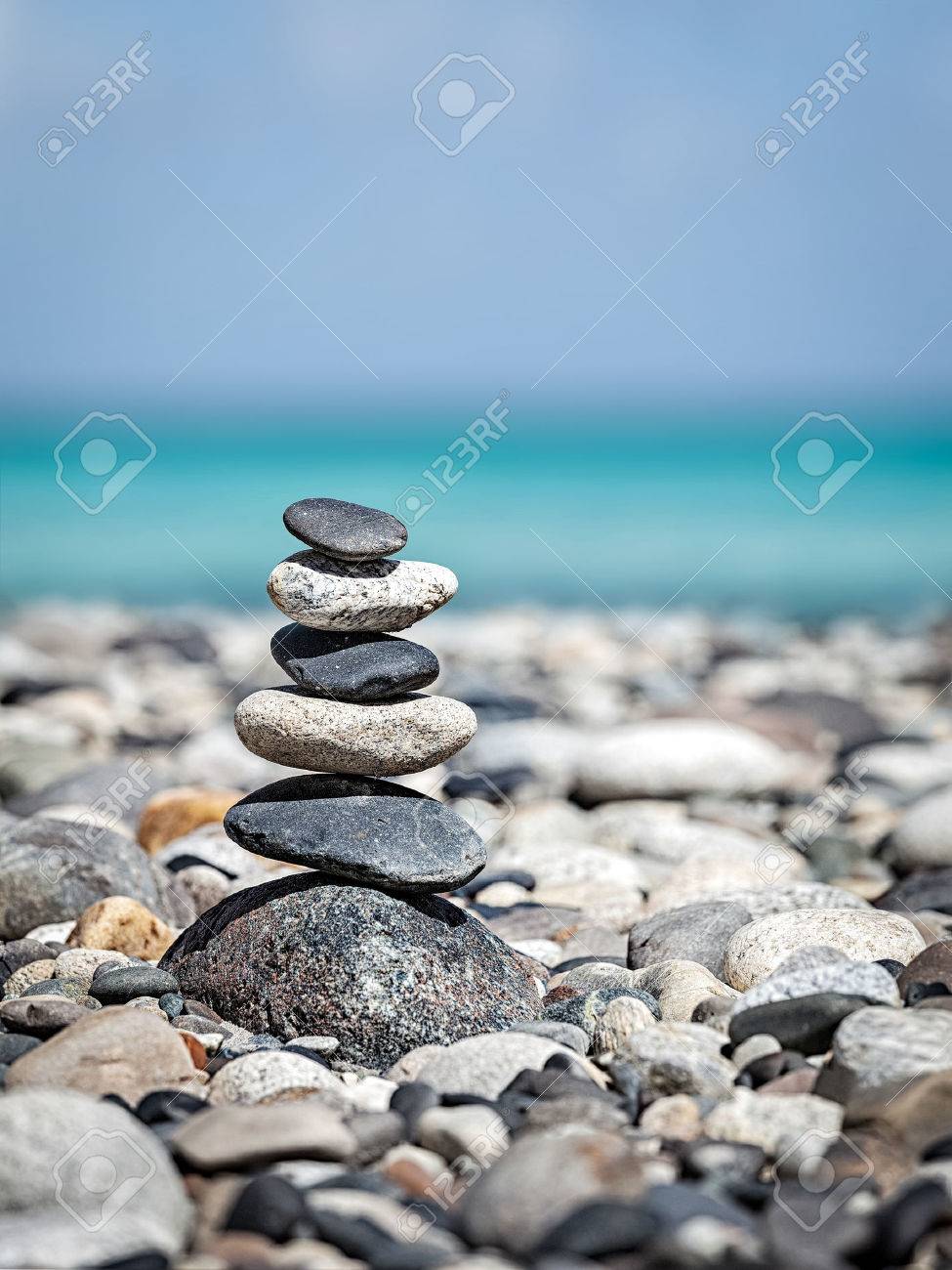 Zen Meditation Relaxation Concept Background Balanced Stones