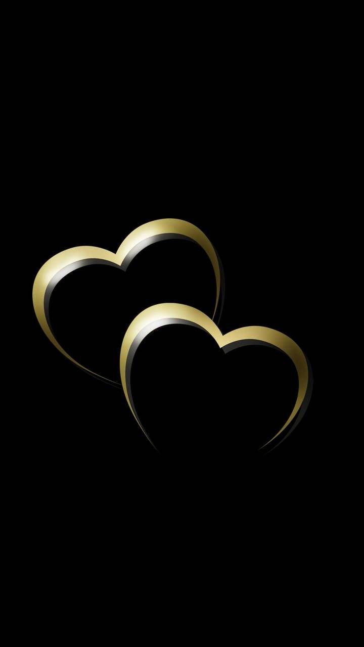 Black Gold Love Hearts Heart Wallpaper Flower Phone
