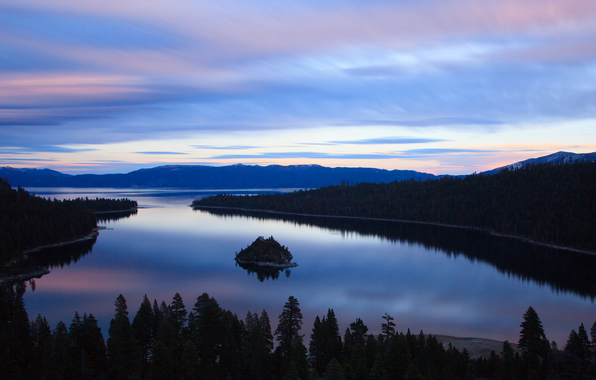 Emerald Bay Lake Tahoe California Sunset Nature Wallpaper