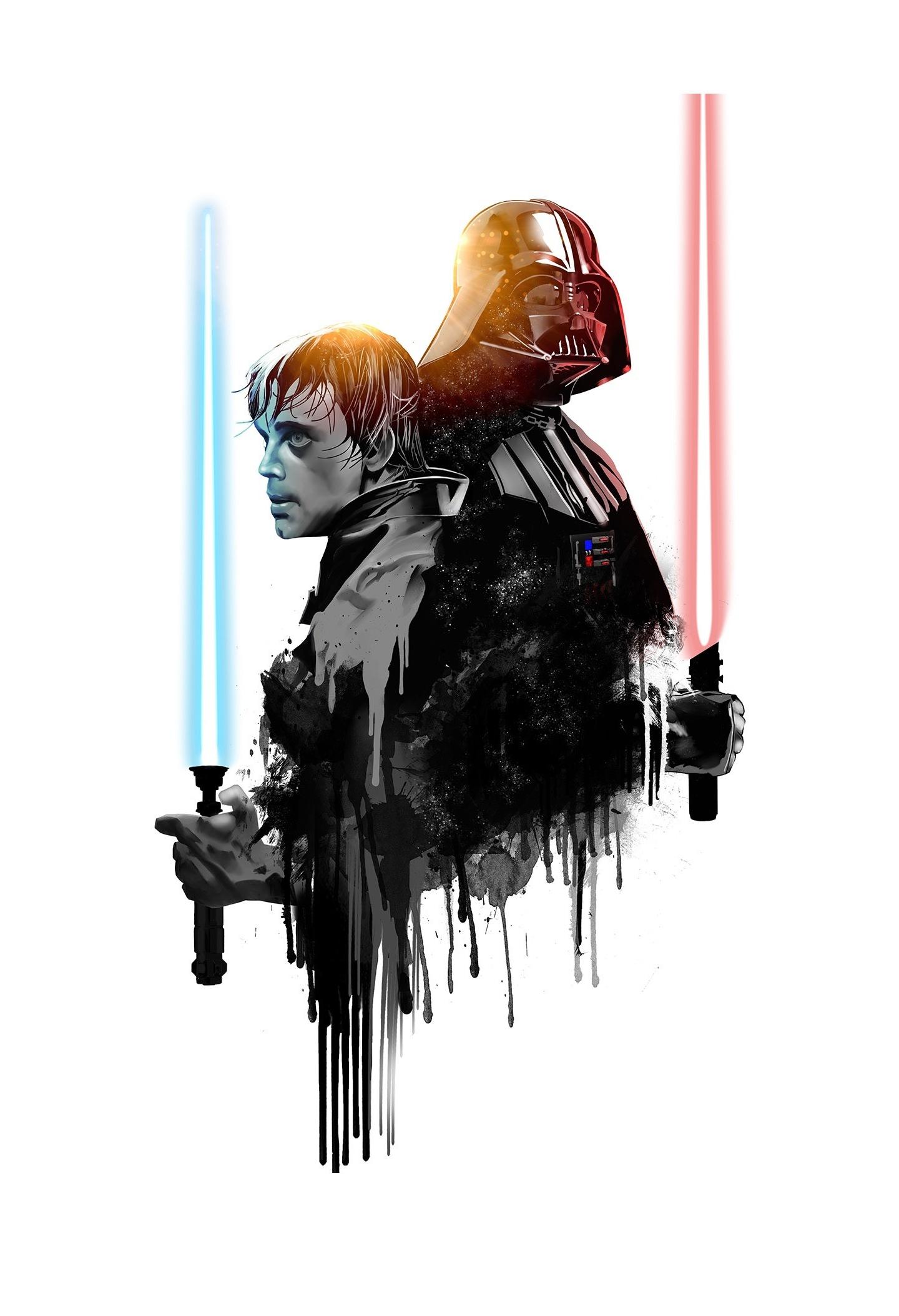 Wallpaper Darth Vader Luke Skywalker Star