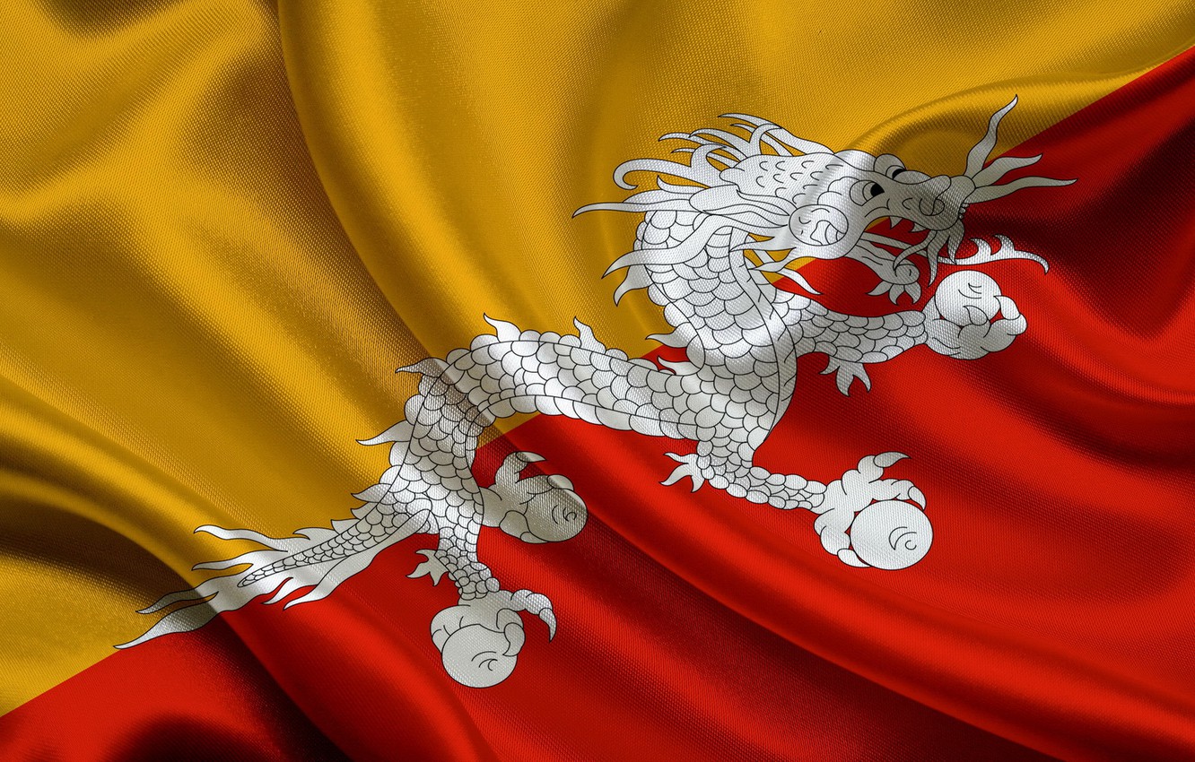 Wallpaper Dragon Flag Texture Bhutan The Kingdom Of