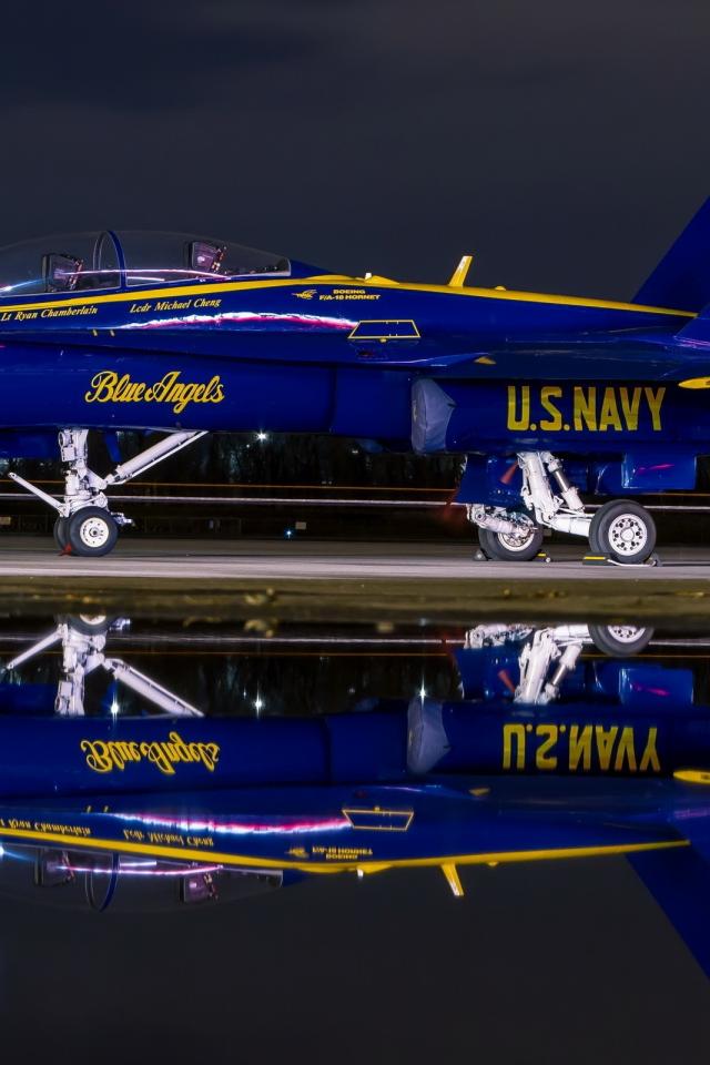Hor Us Navy Aircraft Blue Angels Night Wallpaper