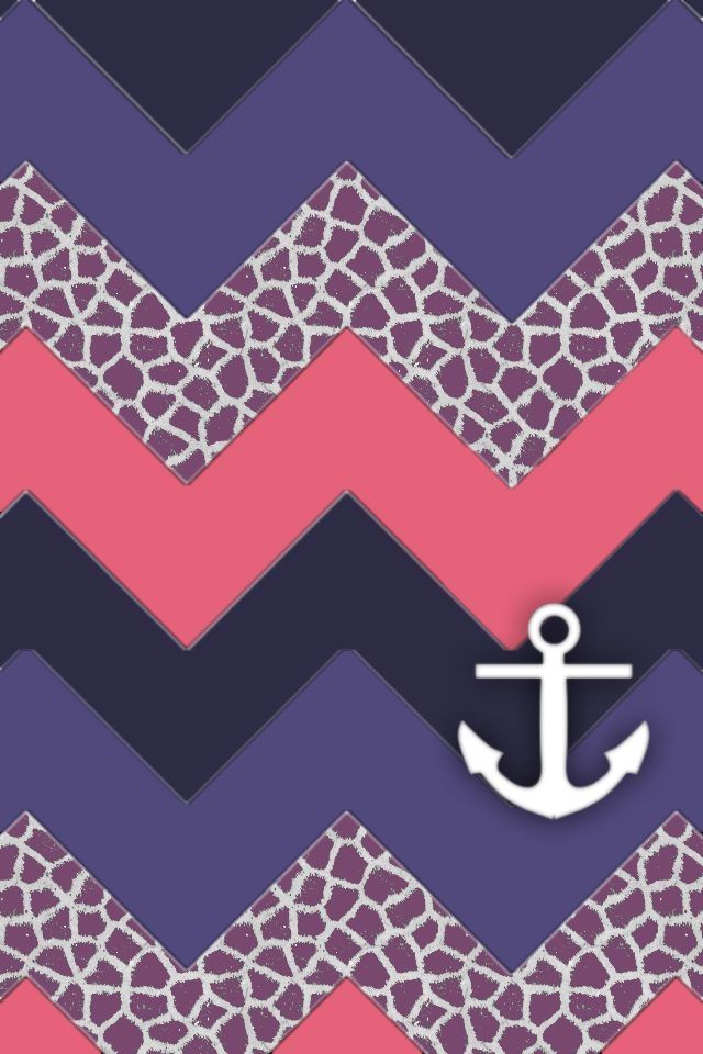 Chevron Anchor Wallpaper Purple iPhone
