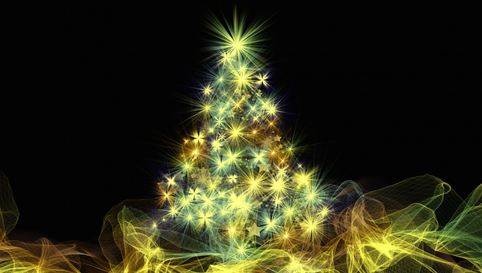 Christmas Tree Holiday Digital Art Dark Wallpaper