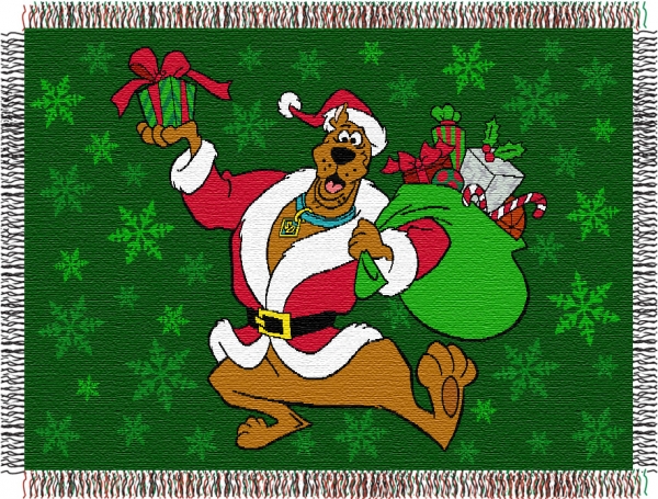 Scooby Doo Santa Holiday X Metallic Tapestry Throw