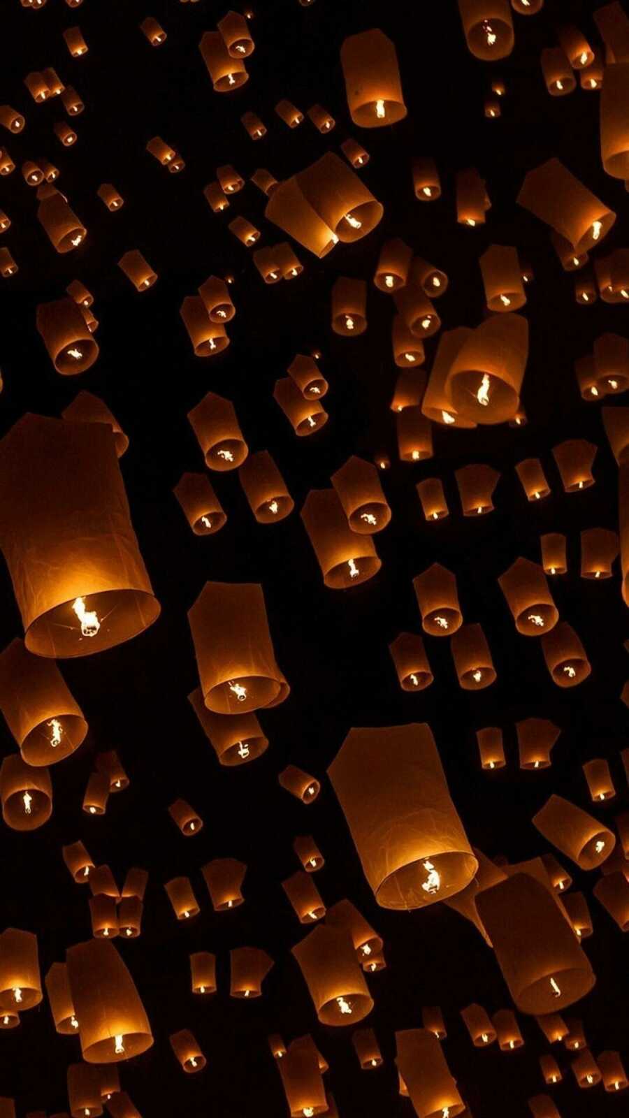 Phone Full HD Lanterns Background Wallpaper