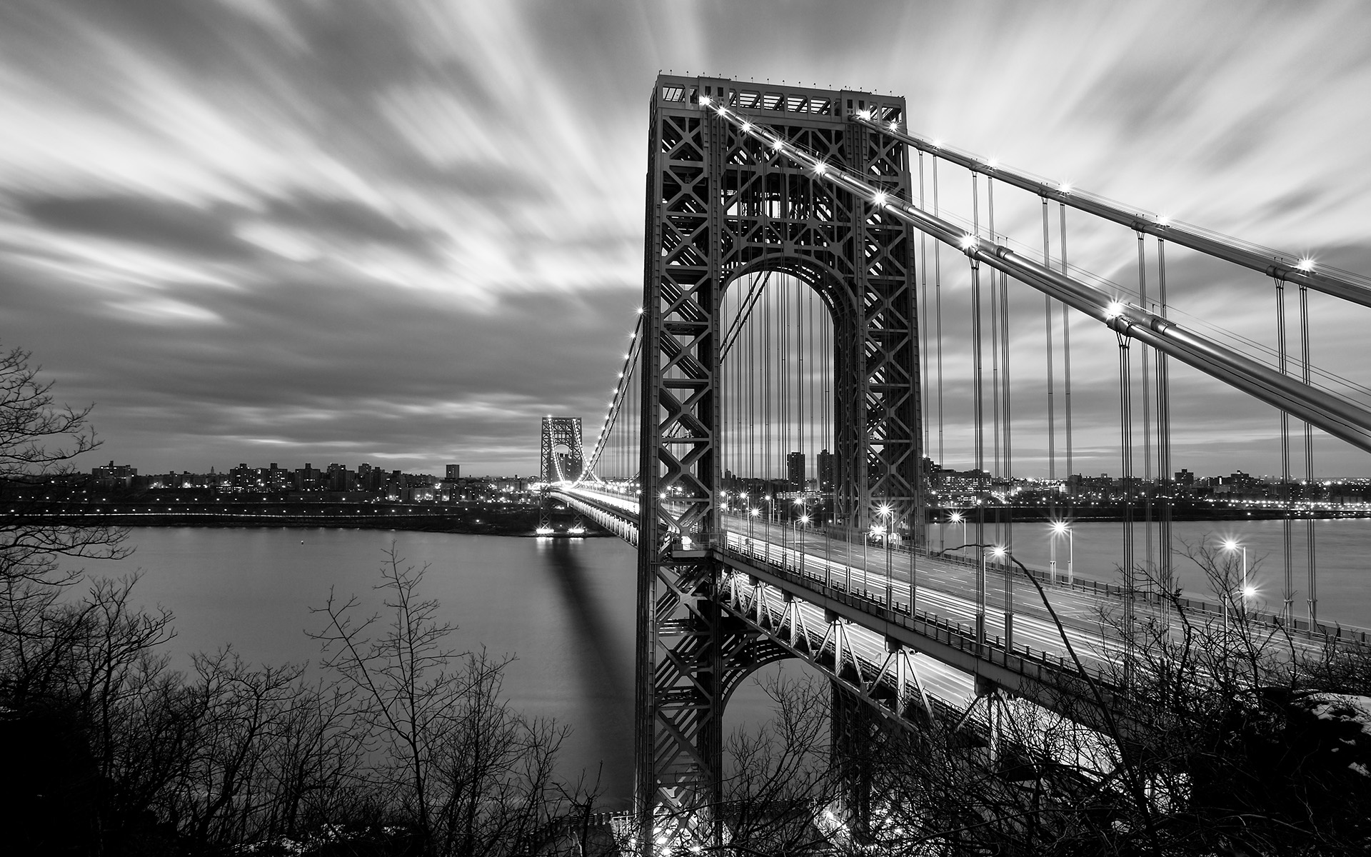Gee Washington Bridge Black And White Landscapes