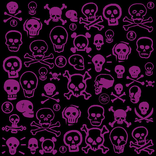 Pink and Black Skulls by Herbgurlpng