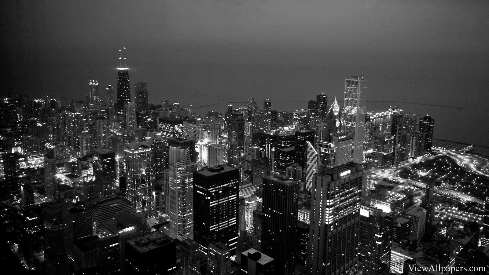 Black And White City HD Wallpaper Background