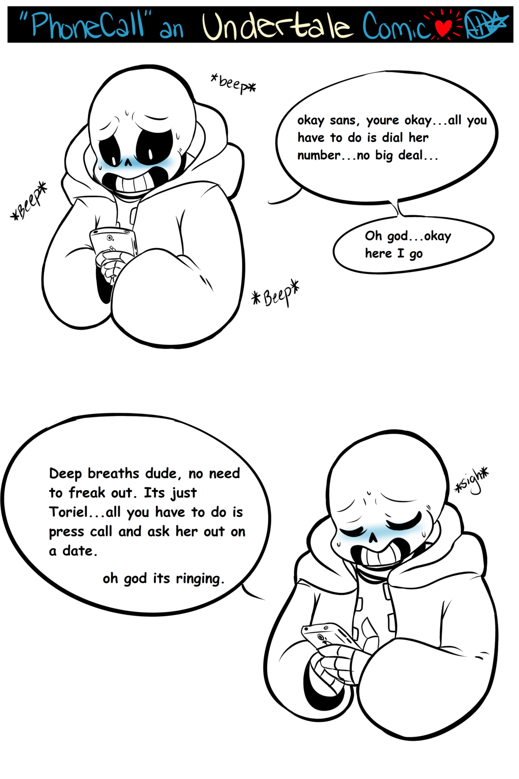 Undertale Phone call Comic 1 of 2 by SilverBoy27 on