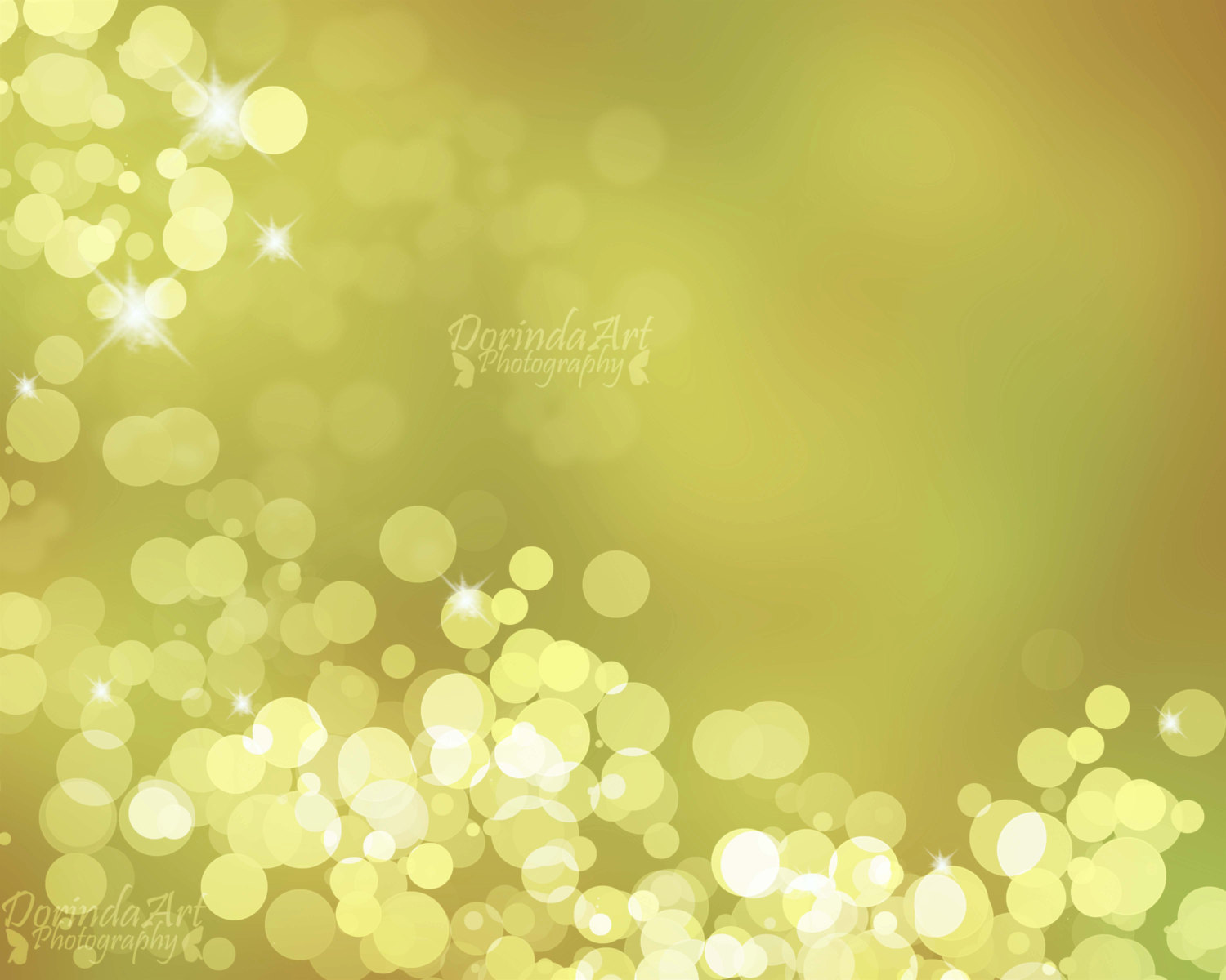Gold Christmas Lights Background Green Large