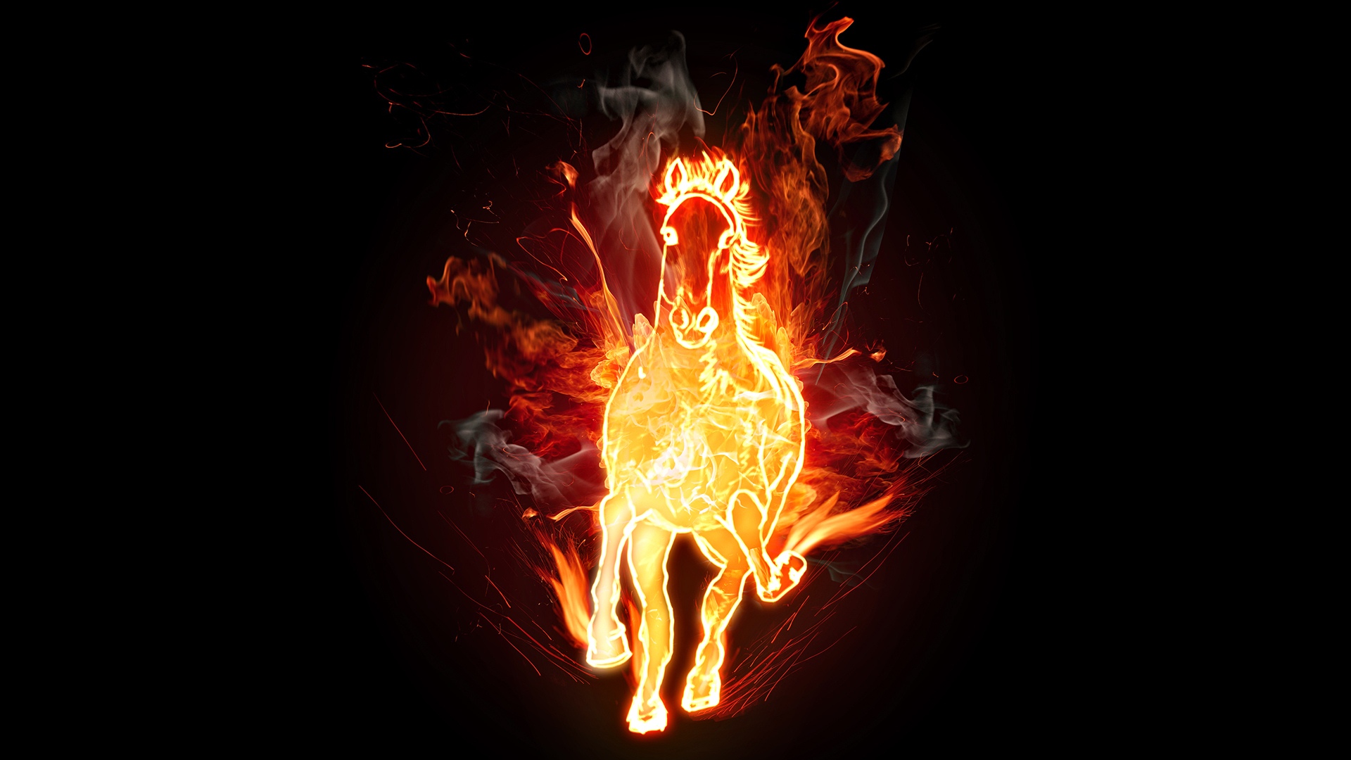 Horse HD Wallpaper Fire