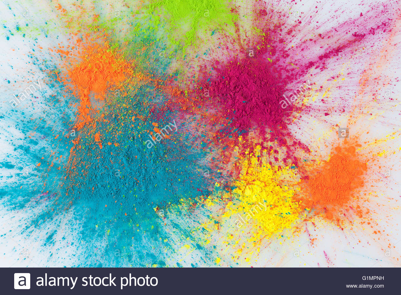 Color Explosion Concept Colorful Holi Powder Exploding On White