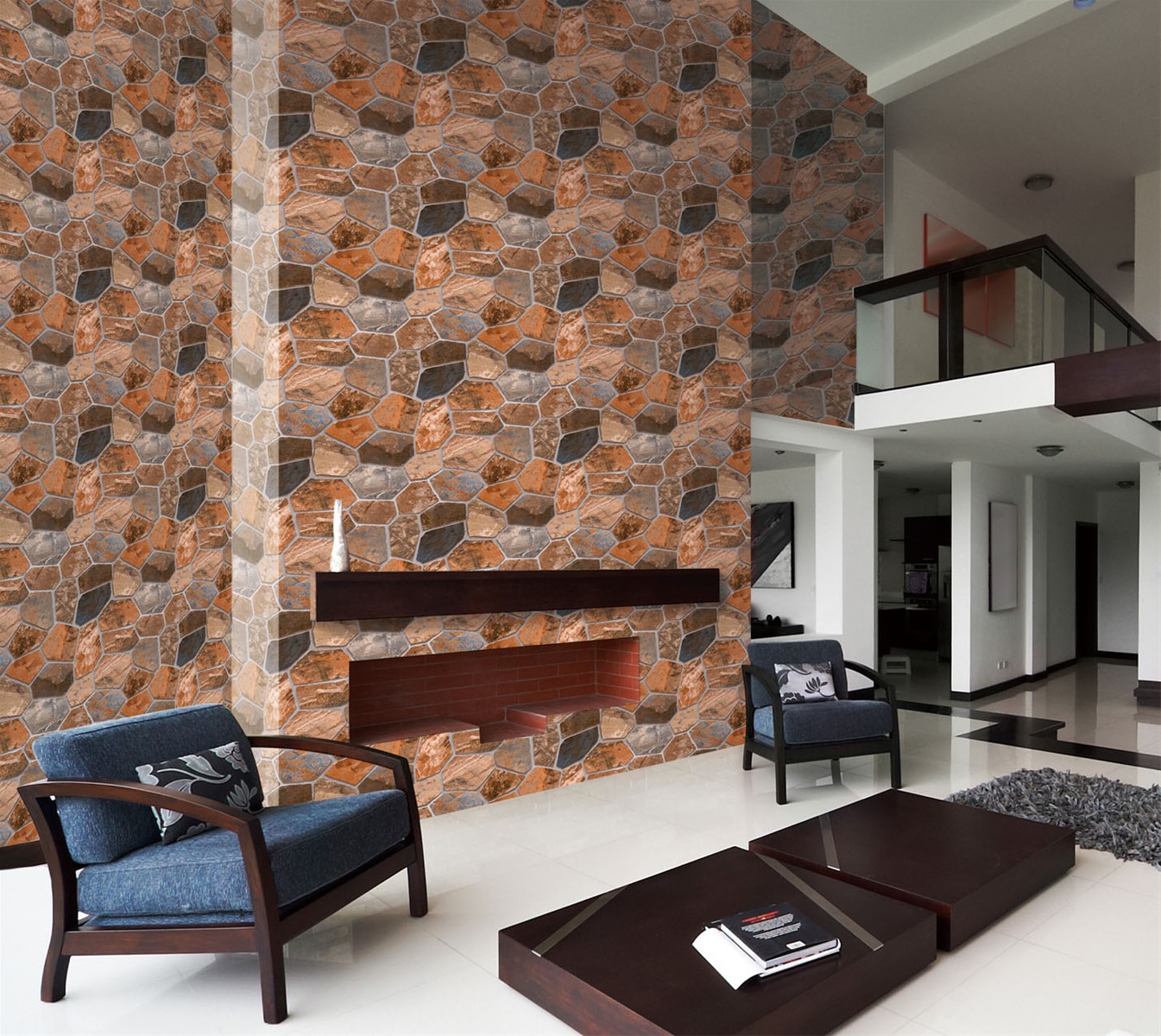 Hot Selling Home Decoration Pvc Wallpaper 3d Stone Design